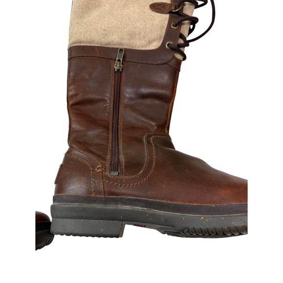 UGG Australia Elsa Brown Chestnut Leather Tall Boots Women's Size 6.5 - Picture 6 of 7
